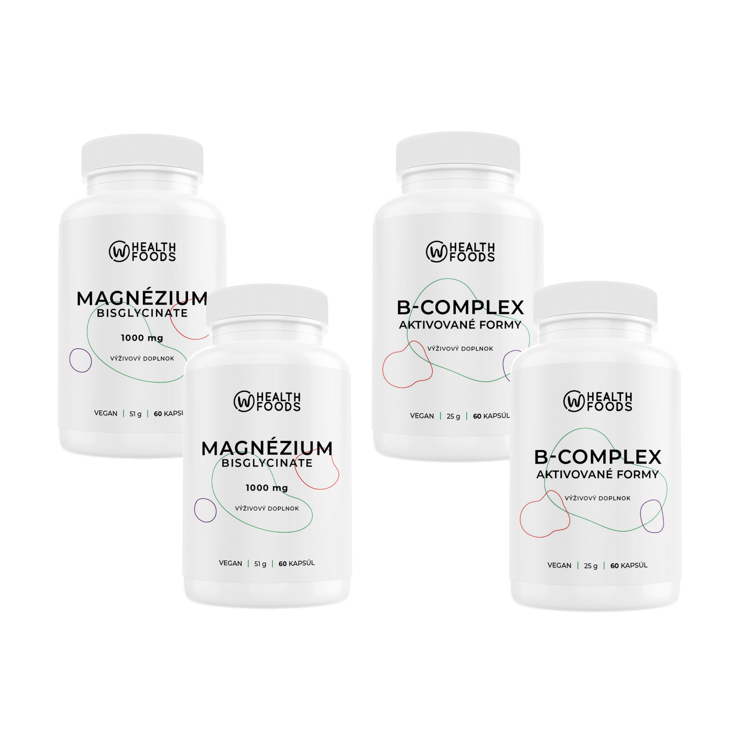 wHealth Spánok & Stres - 2x Magnézium, 2x B-Complex