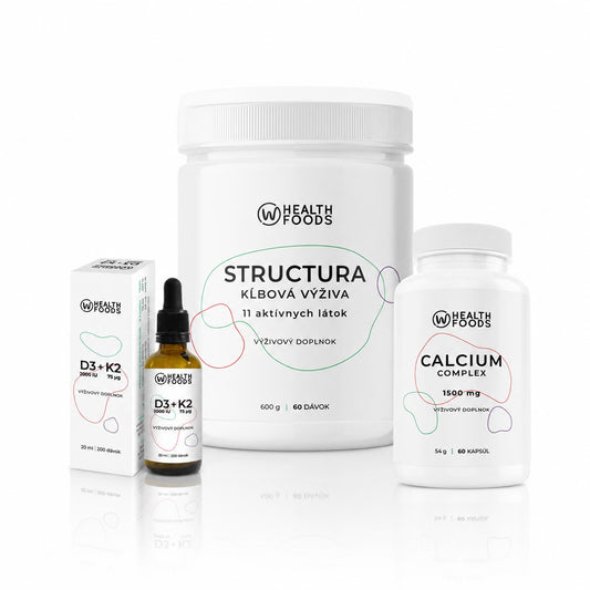 wHealth Kosti & Kĺby - Kĺbová výživa, Calcium complex, Vitamín D3 + K2