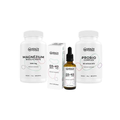 wHealth Essentials - Magnézium, Vitamín D3K2, Probio Complex